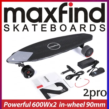 MAXFIND Max2Pro Мотор С Двойной ступицей Литиевая Батарея Электрический Лонгборд Для скейтборда 24 миль в час 38 км/ч 600 Вт * 2 31 дюйм 80 см Пенниборд