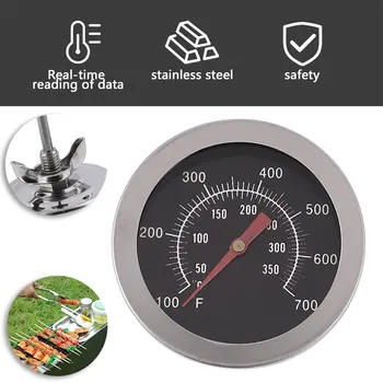 Гриль для барбекю из нержавеющей стали, Биметаллический термометр для измерения температуры с двойным датчиком, кухонный инструмент для приготовления пищи на 500 градусов