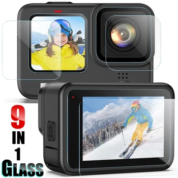 Протектор экрана для GoPro Hero 11 10 9 Ультра Прозрачное закаленное стекло, объектив камеры, защитная пленка, пленки для ЖК-дисплея спереди и сзади