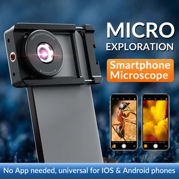 Макрообъектив APEXEL для телефона, объектив цифрового микроскопа для микрокамеры смартфона со светодиодной заливкой, зажим для крепления фильтра CPL