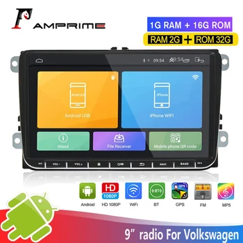 AMPrime Android Автомобильный Мультимедийный Плеер GPS Навигация 2 din Авторадио 2din Стерео MP5 Автомагнитола Для VW Passat Golf5/6 MK5