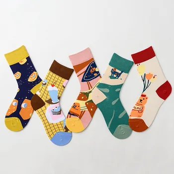 Носки с героями мультфильмов, весенне-летние носки для взрослых женщин ярких цветов, короткие носки-трубочки, женские хлопчатобумажные носки