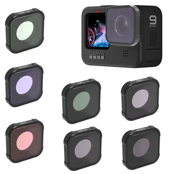 Для Gopro Hero 12 11 mini 10 9 Черный Фильтр Камеры Объектив UV CPL ND ND4 ND8 ND16 ND32 ND64 Star Diving Красное Розовое Световое Загрязнение
