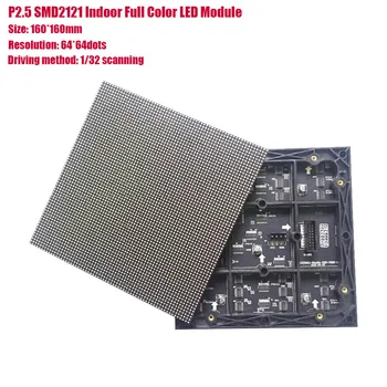 160x160mm P2.5mm 64x64 пикселей 1/32 Сканирования Крытый SMD2121 RGB полноцветный светодиодный модуль P2.5 для внутреннего светодиодного экрана светодиодной панели