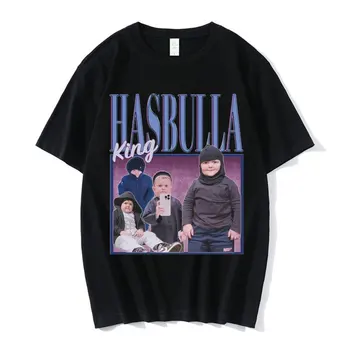 Панк Y2k Hasbulla Kawaii Boy Manga Графические футболки Мужские Высокого качества Из 100% Хлопка Летние Футболки С круглым вырезом Женские Черные Короткие футболки