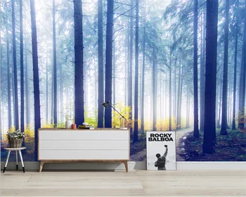 beibehang Настройте современный скандинавский новый стиль, простой и элегантный обои на фоне туманного леса, обои для домашнего декора
