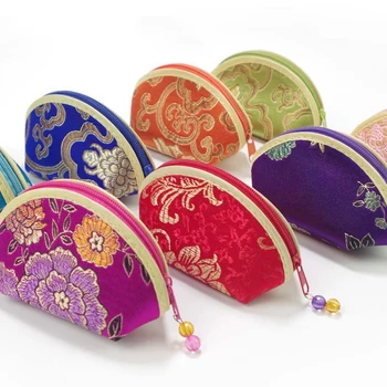 Новый Мини-кошелек для монет в китайском стиле, сумка для хранения ювелирных изделий на молнии, маленький тканевый карман, сумка для конфет, контейнер-органайзер для подарков