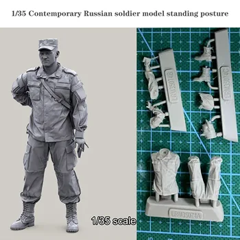 1/35 Модель современного русского солдата в положении стоя Модель солдата из неокрашенной смолы 900