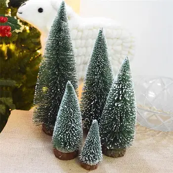 Мини-сосновая рождественская елка, искусственные настольные украшения, фестиваль миниатюрных елок 2023, новогодние украшения для рождественских подарков