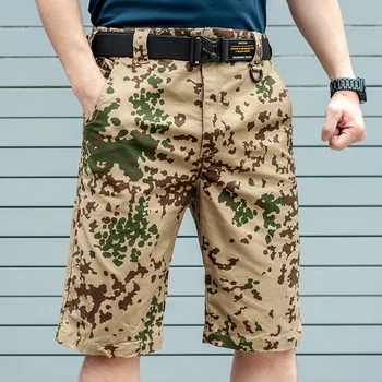 Мужские камуфляжные тактические шорты Flecktarn IX14, летние военные брюки-карго с карманами до колен, Тренировочный комбинезон на открытом воздухе, Свободные боевые