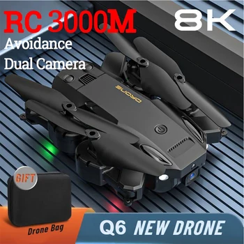 Q6 GPS-Дрон 8K Профессиональная HD двойная камера 5G Wifi FPV-система для обхода препятствий, аэрофотосъемка, Квадрокоптер, радиоуправляемый вертолет, 3000 м