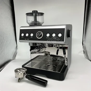 Кофеварка с теплой чашкой, кофемашина Эспрессо Американо, 19-градусная кофемашина для приготовления капучино с кофемолкой в зернах и вспенивателем молока