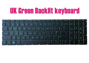 Британская клавиатура с зеленой подсветкой для HP Gaming 15-dk/15-dk0010na/15-dk0900na/15-dk1059na