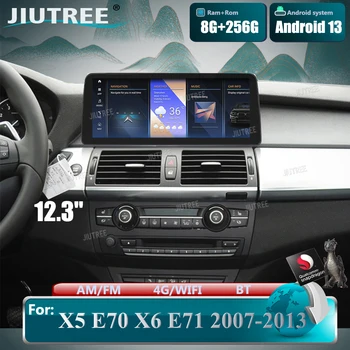 12,3 Дюймовый Android 13 для BMW X5 E70 X6 E71 2007-2013 Автомобильный радиоплеер Мультимедиа Оригинальная GPS Навигация Стерео BT WIFI
