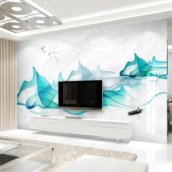 wellyu Индивидуальные обои 3d новые китайские чернила пейзаж абстрактные линии пейзаж мраморный телевизор фоновые обои для гостиной