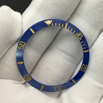 Керамическое кольцо с ободком для часов 38 мм из нового синего золота. Детали для обрамления часов с кольцевым мундштуком, аксессуары для мужских часов