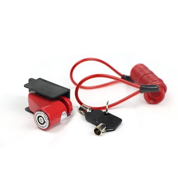 Аксессуары для противоугонного замка электрического скутера Многофункциональный противоугонный замок для блокировки дискового тормоза (черный + красный)