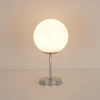 Простая настольная лампа с белым стеклянным шаром, декоративная настольная лампа для гостиной, Прикроватные светодиодные светильники для спальни, Настольные лампы для чтения в офисах