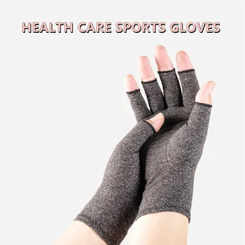 1 Пара перчаток без пальцев на половину пальца для вязания, Хлопчатобумажные Перчатки на запястье, Зимние Теплые Перчатки для тренировки с сенсорным экраном